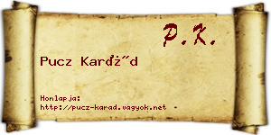 Pucz Karád névjegykártya